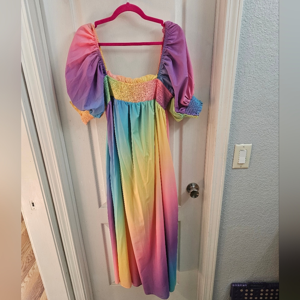 Lala Rainbow Dress Large Nwot